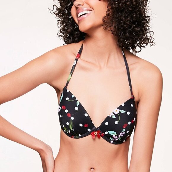 Betsey Johnson Womens Cherry Bomb Bikini Top Swimwear - Picture 4 of 5